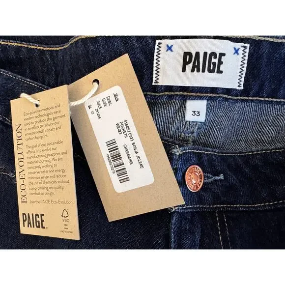 New PAIGE Women's Charmaine Sonja with Jolene Pockets Jeans Size 33 - Picture 7 of 10